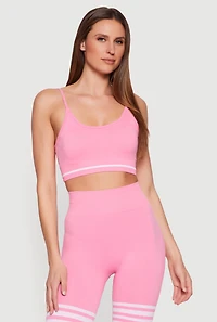 Contrast Trim Seamless Cami Sports Bra