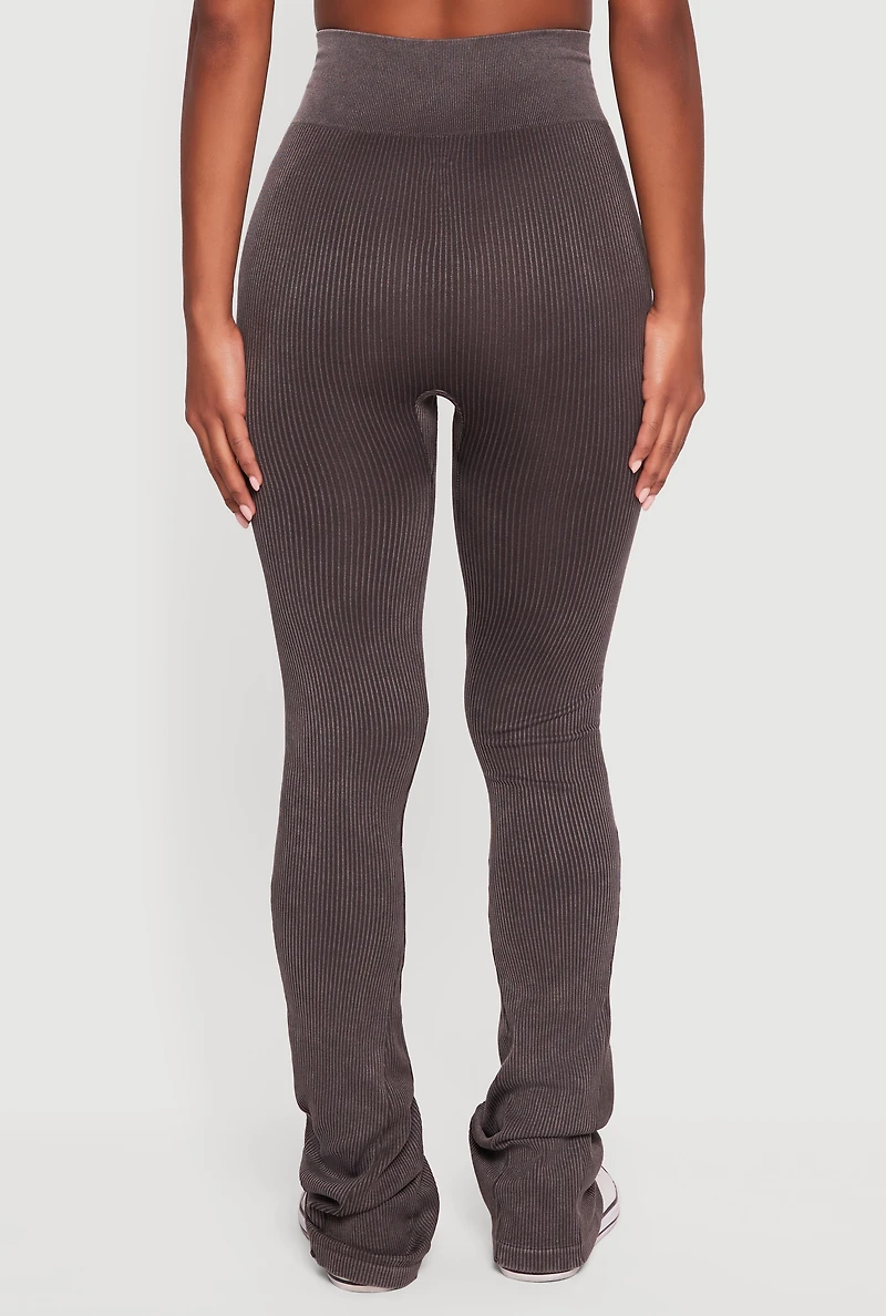 Acid Wash High Waisted Bootcut Active Pants