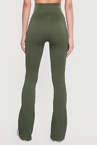 Seamless Ribbed High Waisted Flare Pants