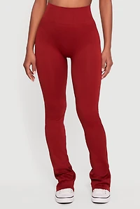 Seamless Ribbed High Waisted Flare Pants