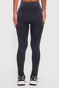 Mineral Wash Ribbed Seamless High Waisted Leggings