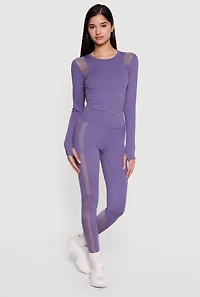 Mesh Detail Side Pocket Active Leggings