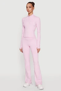 Contrast Piping Active Jacket with Thumb Holes