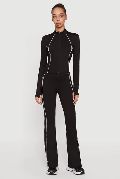 Contrast Piping Active Pants