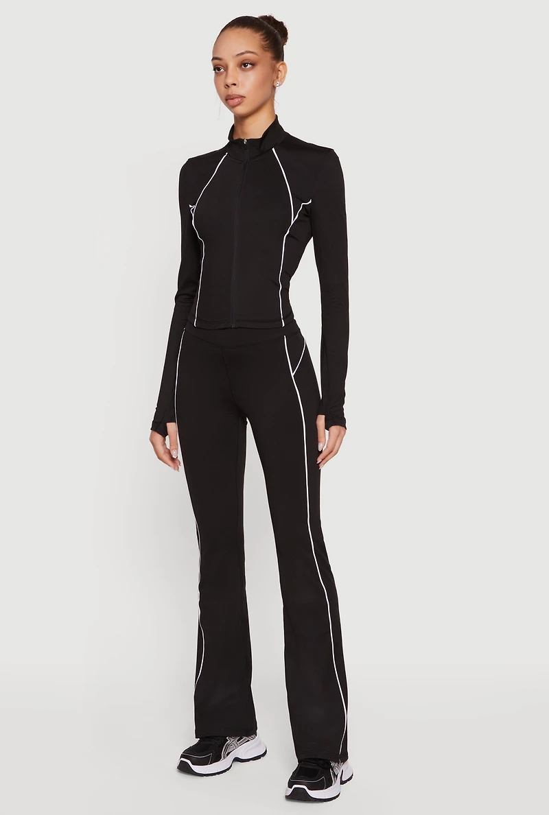 Contrast Piping Active Pants