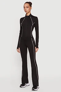 Contrast Piping Active Pants