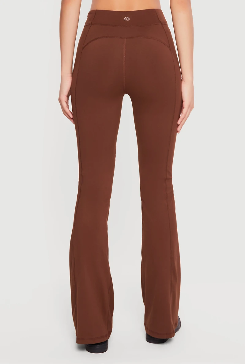 Zip Front Flare Leg Active Pants