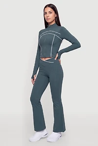 Contrast Piping Active Jacket with Thumb Holes