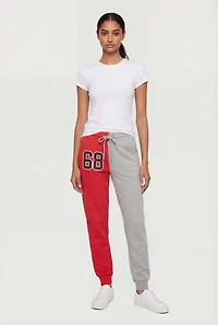 Color Block 68 Graphic Drawstring Waist Joggers