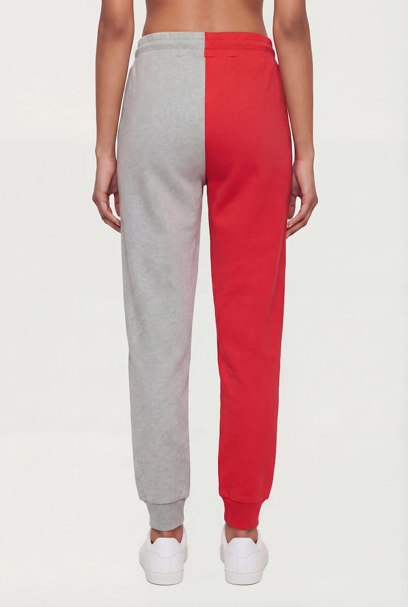 Color Block 68 Graphic Drawstring Waist Joggers