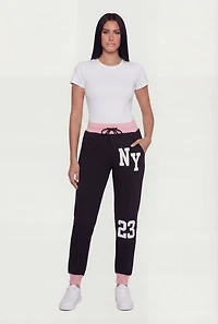 NY 23 Graphic Drawstring Waist Joggers