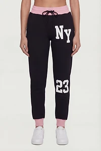 NY 23 Graphic Drawstring Waist Joggers