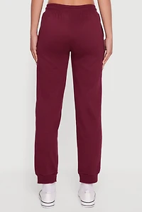 Womens New York Embroidered Graphic Drawstring Waist Joggers, Purple, Size S