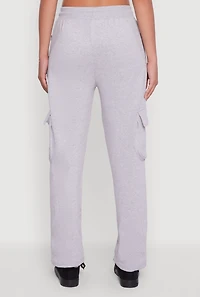 Zip Pocket Drawstring Waist Cargo Sweatpants