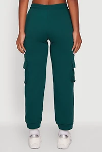 Womens Drawstring Waist Cargo Sweatpants, Green,
