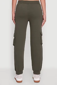 Womens Drawstring Waist Cargo Sweatpants, Green,