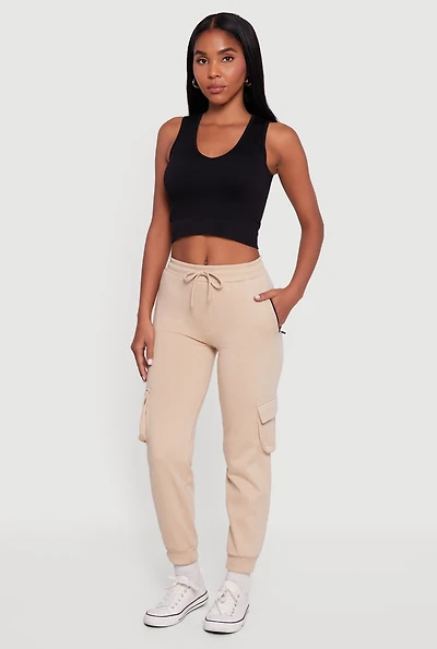 Drawstring Waist Cargo Joggers
