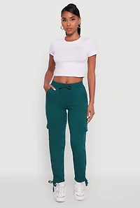 Ruched Side Tie Cargo Sweatpants