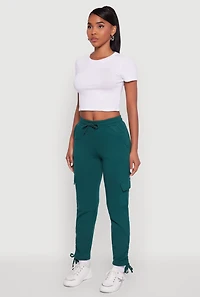 Ruched Side Tie Cargo Sweatpants