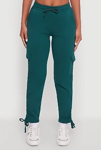 Ruched Side Tie Cargo Sweatpants