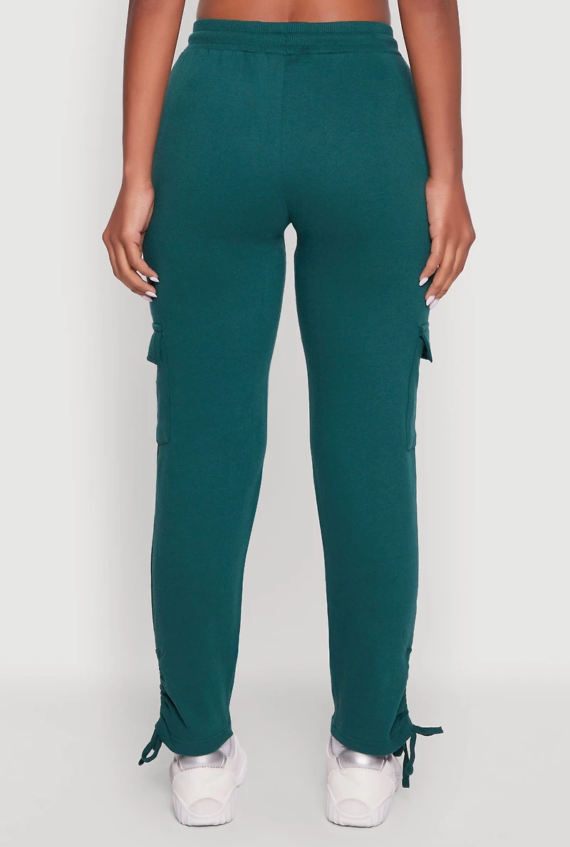 Ruched Side Tie Cargo Sweatpants