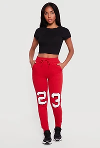 23 Graphic High Waisted Drawstring Joggers