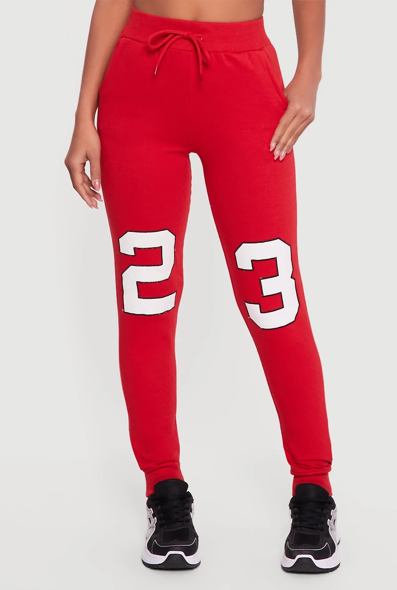 23 Graphic High Waisted Drawstring Joggers