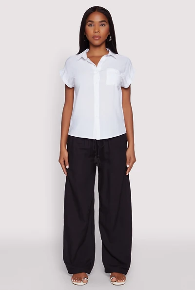 Linen High Waisted Pants