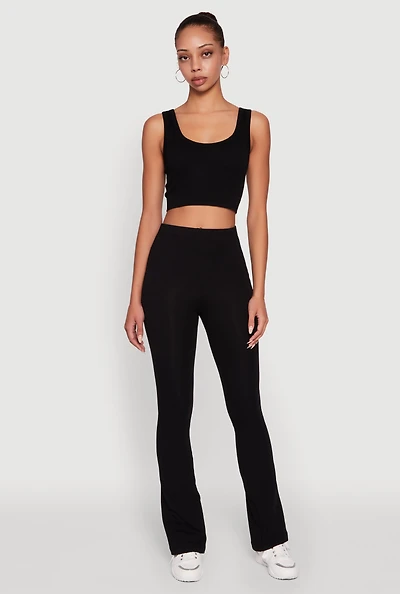 Womens High Waisted Slim Bootcut Yoga Pants,