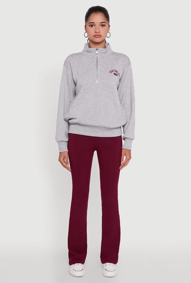 Womens High Waisted Slim Bootcut Yoga Pants, Burgundy, Size M