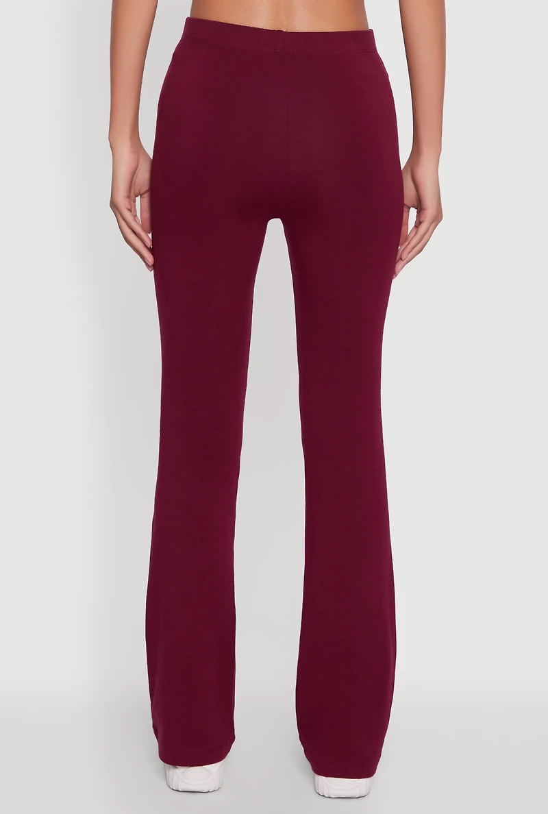 Womens High Waisted Slim Bootcut Yoga Pants, Burgundy, Size M