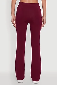 Womens High Waisted Slim Bootcut Yoga Pants, Burgundy, Size M