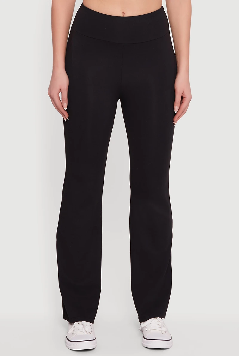 Mid Rise Brushed Knit Bootcut Pants