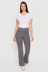 Mid Rise Brushed Knit Bootcut Pants