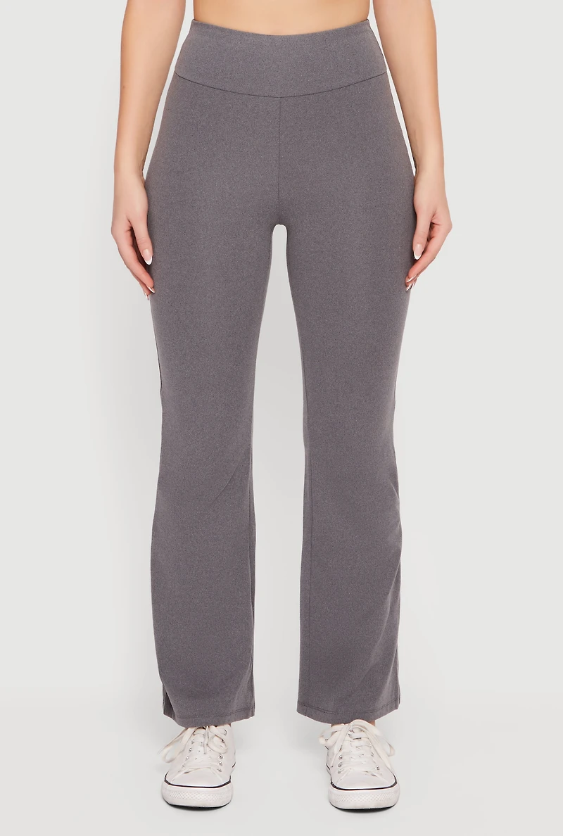 Mid Rise Brushed Knit Bootcut Pants