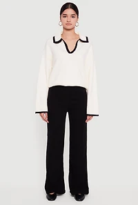 Brushed Rib Knit Pull On Pants