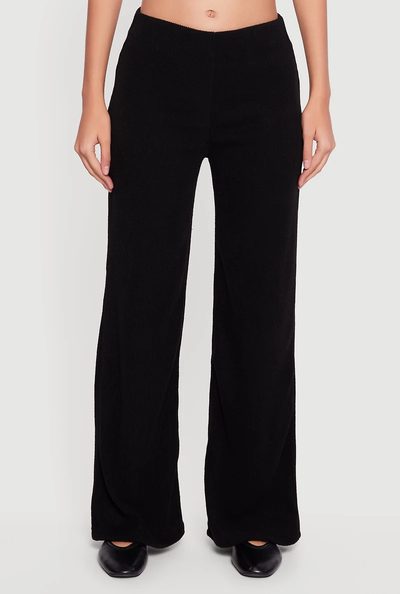 Brushed Rib Knit Pull On Pants