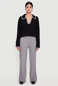 Brushed Rib Knit Pull On Pants
