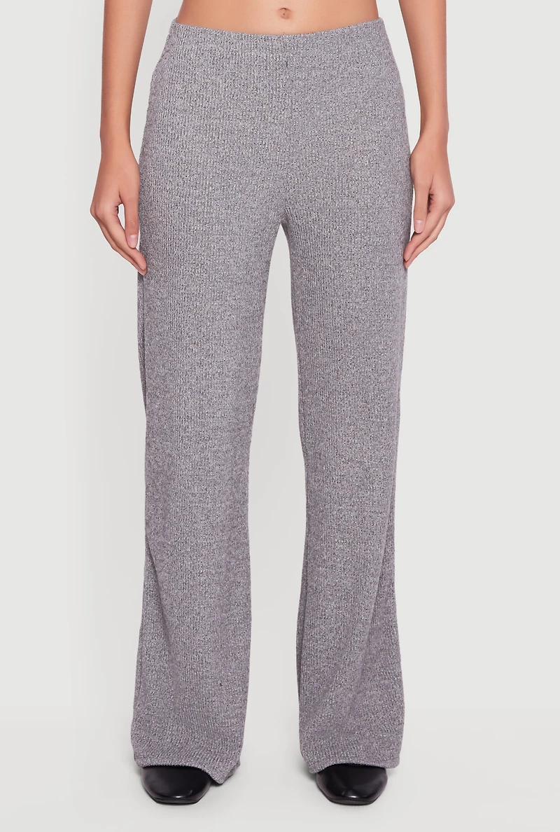 Brushed Rib Knit Pull On Pants