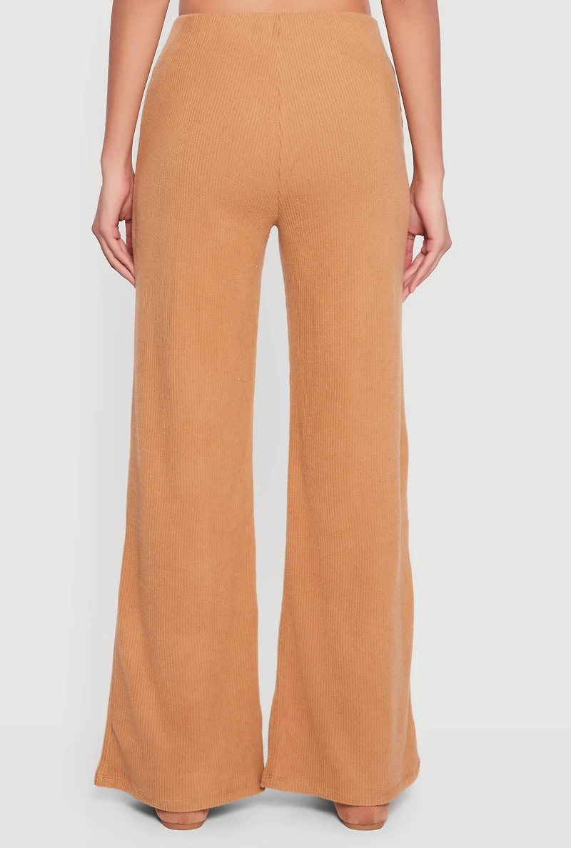 Brushed Rib Knit Pull On Pants