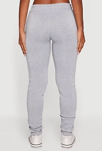 Womens Anime Graphic Print Fleece Sweatpants with Pockets, Grey,
