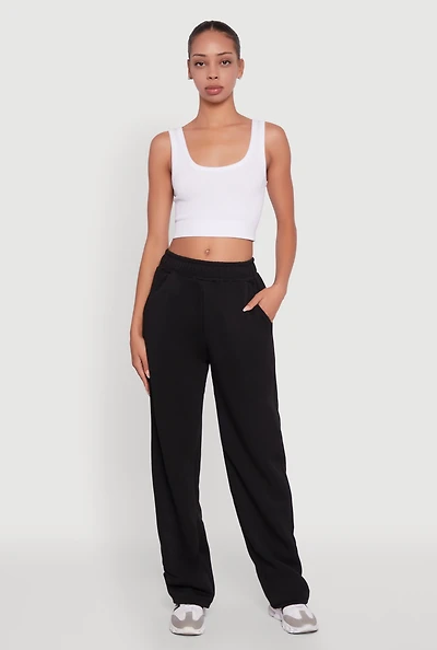 Womens Pull On Straight Leg Sweatpants,