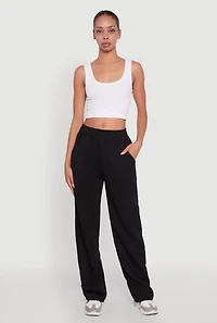 Womens Pull On Straight Leg Sweatpants,