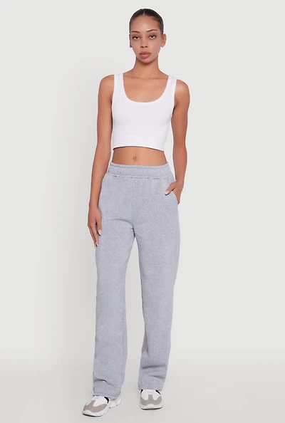 Womens Pull On Straight Leg Sweatpants, Grey, Size S