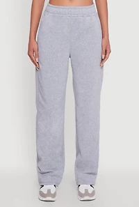 Womens Pull On Straight Leg Sweatpants, Grey, Size L
