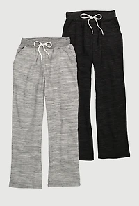 Fleece Lined Marled Straight Leg Track Pants 2 Pack