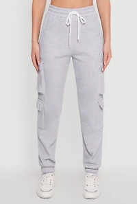 Womens Drawstring High Waisted Cargo Pocket Sweatpants,