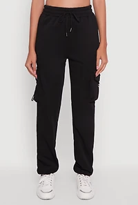 Womens High Waisted Love Graphic D Ring Closure Cargo Sweatpants,