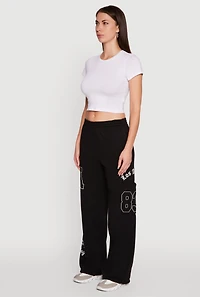 Womens Los Angeles Graphic Wide Leg Sweatpants,