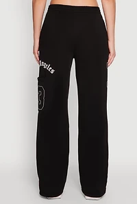 Womens Los Angeles Graphic Wide Leg Sweatpants, Black,